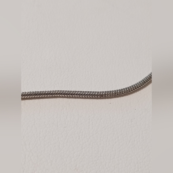 Necklace By Lane Bryant Silver Tone Coil Snake Cylindrical Chain Adjustable VTG - Picture 5 of 5